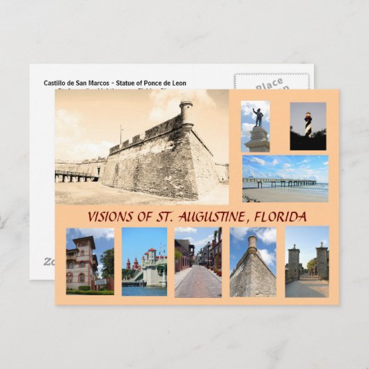 フロリダ州聖アウグスティヌスの歴史像 ポストカード (正面/裏面)