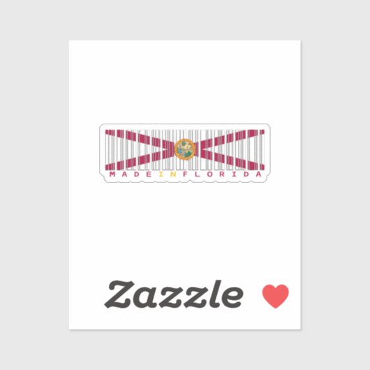 フロリダ州製バーコードフラッグステッカー シール (シート)