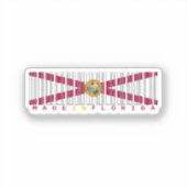 フロリダ州製バーコードフラッグステッカー シール (正面)