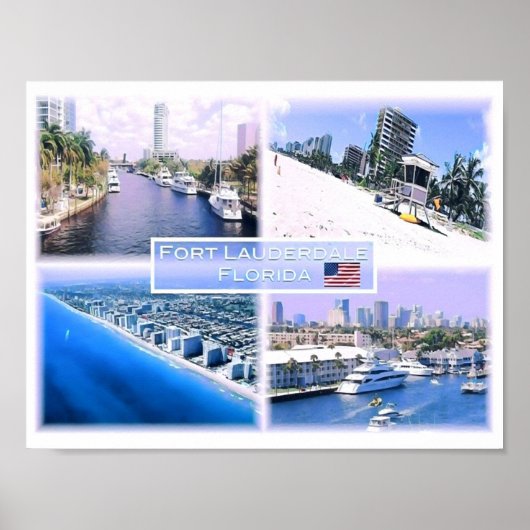 フロリダ州 – アメリカ – モザイク –  ポスター (正面)