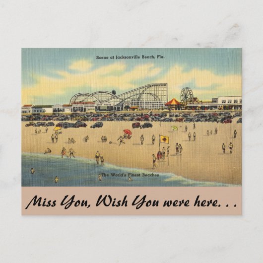 フロリダ州、ジャクソンビル、世界で最も美しいビーチ。 ポストカード (正面)