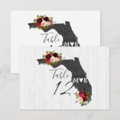 フロリダ州 デスティネーション ウェディング テーブル ナンバー 招待状 (正面/裏面)