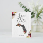 フロリダ州 デスティネーション ラスティック セーブ・ザ・デート 案内ポストカード (スタンド正面)