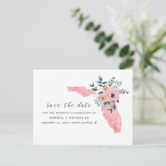 フロリダ州.ピンクエレガントの花。フローラ保存 案内ポストカード (スタンド正面)