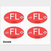 フロリダ州*ユーロスタイルオーバルバンパーステッカー 楕円形シール (シート)