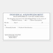 フロリダ州 公証者(Notary)確認証明書 4.5x2.7" 長方形シール (正面)