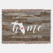 フロリダ州 自宅 おしゃれ 木目調 スローブランケット (正面)