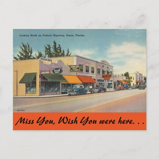 フロリダ州、連邦道路、ダニア州 ポストカード (正面)