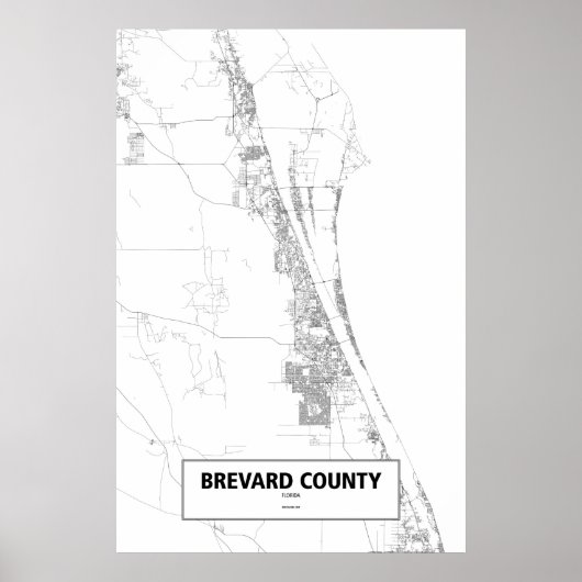 フロリダ州Brevard County (黒の上に白) ポスター (正面)