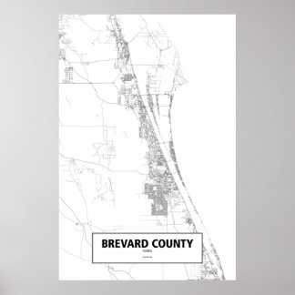 フロリダ州Brevard County （黒の上に白） ポスター
