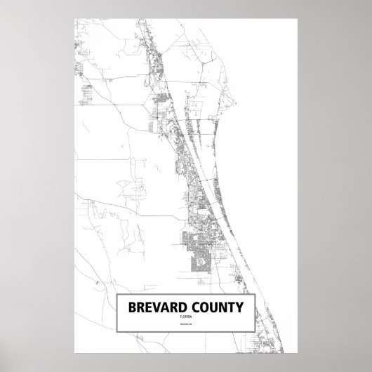 フロリダ州Brevard County （黒の上に白） ポスター (正面)