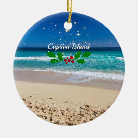フロリダ州Captiva Islandのクリスマスオーナメント セラミックオーナメント (正面)