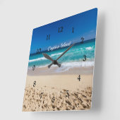 フロリダ州Captiva Island スクエア壁時計 (傾斜)