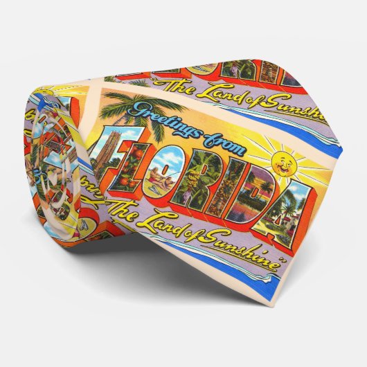 フロリダ州FLヴィンテージラージレターの州 ネクタイ (ロール)