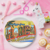 フロリダ州FLヴィンテージラージレターの州 ペーパープレート (パーティー)