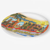 フロリダ州FLヴィンテージラージレターの州 ペーパープレート (アングル)