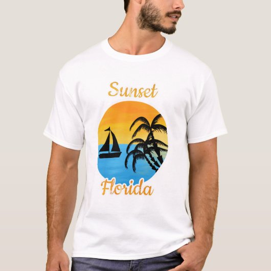 フロリダ州Tシャツの可愛い夕日 Tシャツ (正面)