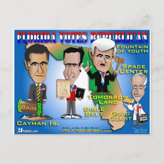 フロリダ投票4共和党員 ポストカード (正面)