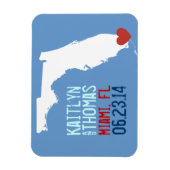 フロリダ日付の保存 – カスタマイズ可能な都市 マグネット (縦)