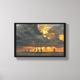 フロリダ来州鍵西部の夕日の嵐 キャンバスプリント