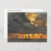 フロリダ来州鍵西部の夕日の嵐 ポストカード (正面/裏面)