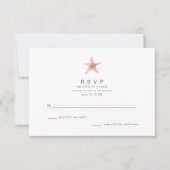 フロリダ沿岸ビーチ水彩結婚出欠 出欠カード (正面)