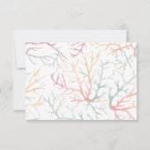 フロリダ沿岸ビーチ水彩結婚出欠 出欠カード (裏面)