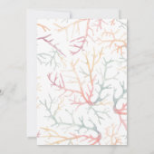 フロリダ沿岸ビーチ水結婚色の出現 招待状 (裏面)