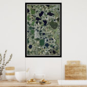 フロリダ湖衛星マップのウィンターヘブンチェーン ポスター (キッチン)