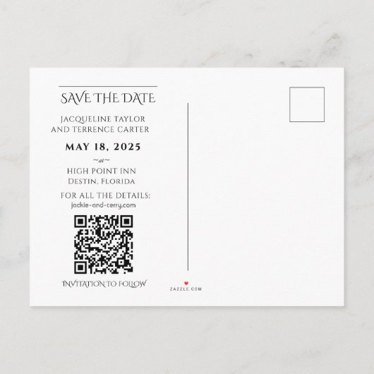 フロリダ湾岸の日付を保存 案内ポストカード (裏面)