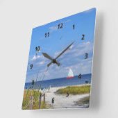 フロリダ湾海岸の時計 スクエア壁時計 (傾斜)