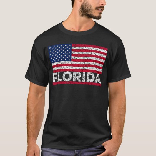 フロリダ米州旗アメリカ動揺してフロリディアン Tシャツ (正面)