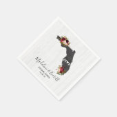 フロリダ素朴州ウッドズ結婚モノグラム スタンダードカクテルナプキン (角)