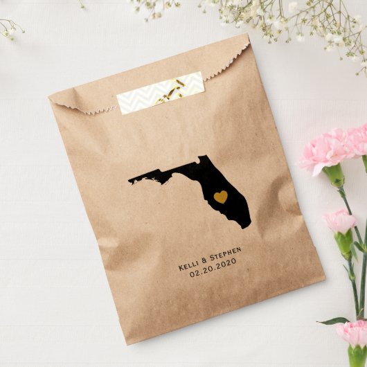 フロリダ結婚式の引き出物トリートサックス、紙抱き枕 フェイバーバッグ (封をした状態)