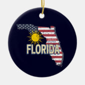 フロリダ統一された州レトロマップヴィンテージUSA セラミックオーナメント (正面)