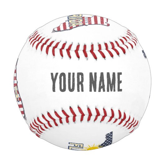 フロリダ統一された州レトロマップヴィンテージUSA 野球ボール (正面)