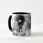 フロリダ自然フォト芸術的モノクロパンジー マグカップ (正面左)