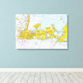 フロリダ航海の州鍵西部のチャート キャンバスプリント (インサイチュ (ウッドフロア))