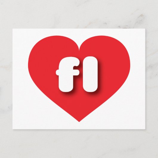 フロリダ赤いハート- I love fl ポストカード (正面)