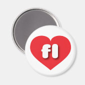 フロリダ赤いハート- I love fl マグネット (正面/裏面)