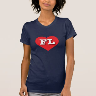 フロリダ赤いハート- I love FL Tシャツ