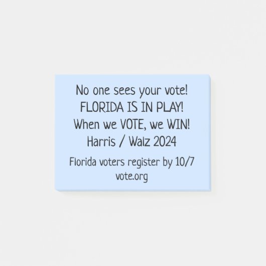フロリダ遊だ!有権者へのGOTVメモ ポストイット (正面)