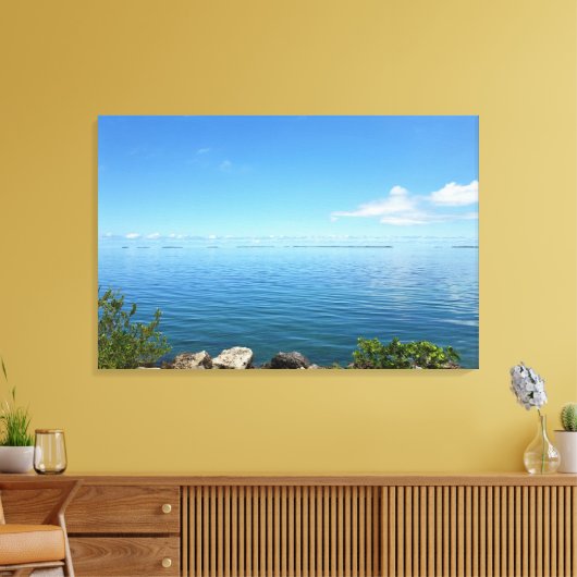 フロリダ鍵の夕日が沼地の水辺を越えて キャンバスプリント (インサイチュ (リビング))