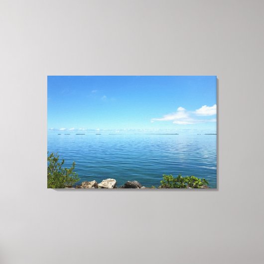 フロリダ鍵の夕日が沼地の水辺を越えて キャンバスプリント (正面)