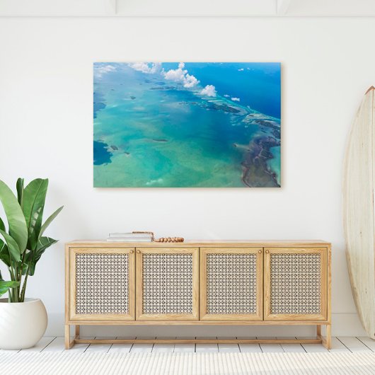 フロリダ鍵ズアイランズfrom The Sky Florida キャンバスプリント