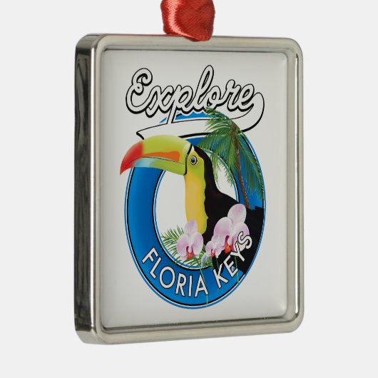 フロリダ鍵レトロロゴフリースブランケットTシャツ メタルオーナメント (右)