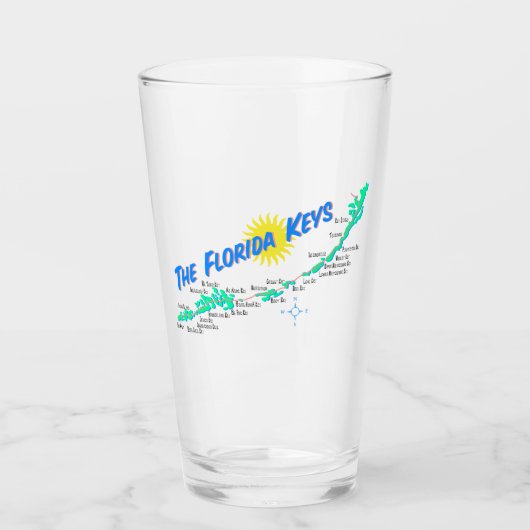 フロリダ鍵島の名前を持つ地図 タンブラーグラス (正面)
