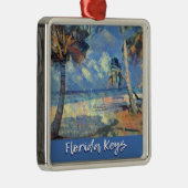 フロリダ鍵色彩の鮮やかビーチシーン メタルオーナメント (右)