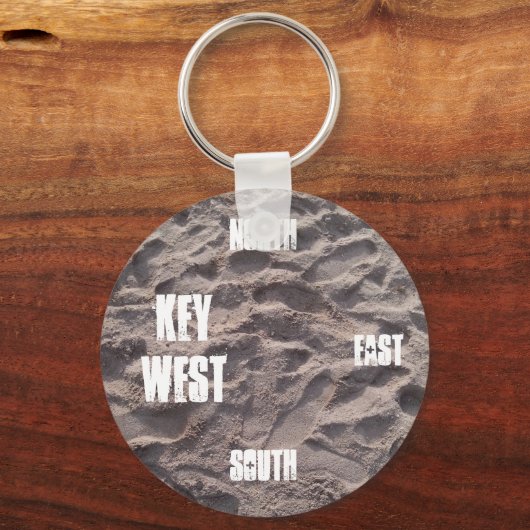 フロリダ鍵鍵ウエストコンパスサンドビーチキーチェーン キーホルダー (正面)