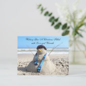 フロリダ雪だるま/ SnowWoman ( ビーチ)クリスマス シーズンポストカード (スタンド正面)